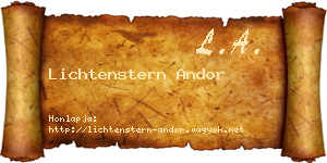 Lichtenstern Andor névjegykártya