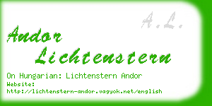 andor lichtenstern business card